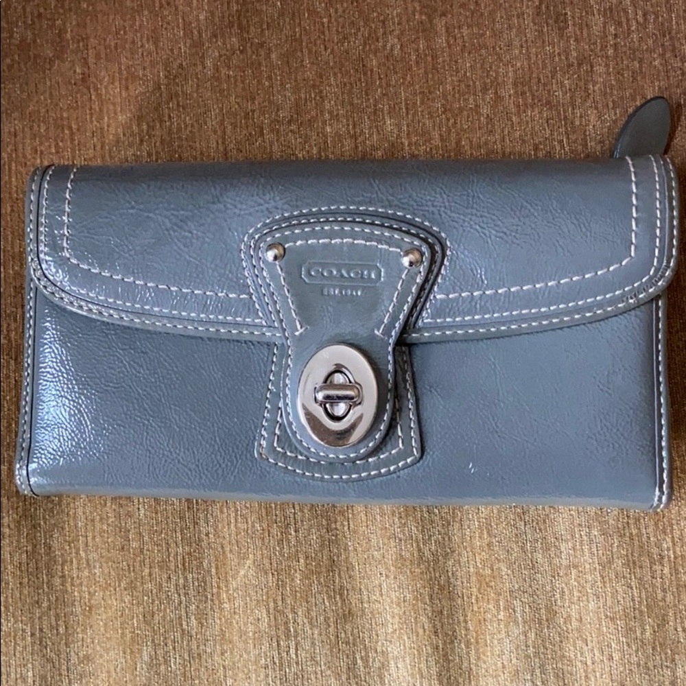 Coach genuine patent leather wallet Legacy Collection flap style